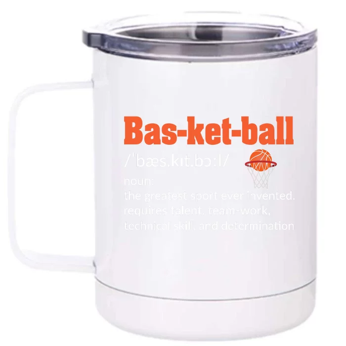 Basketball Definition For Basketball Team Sport Bball Front & Back 12oz Stainless Steel Tumbler Cup