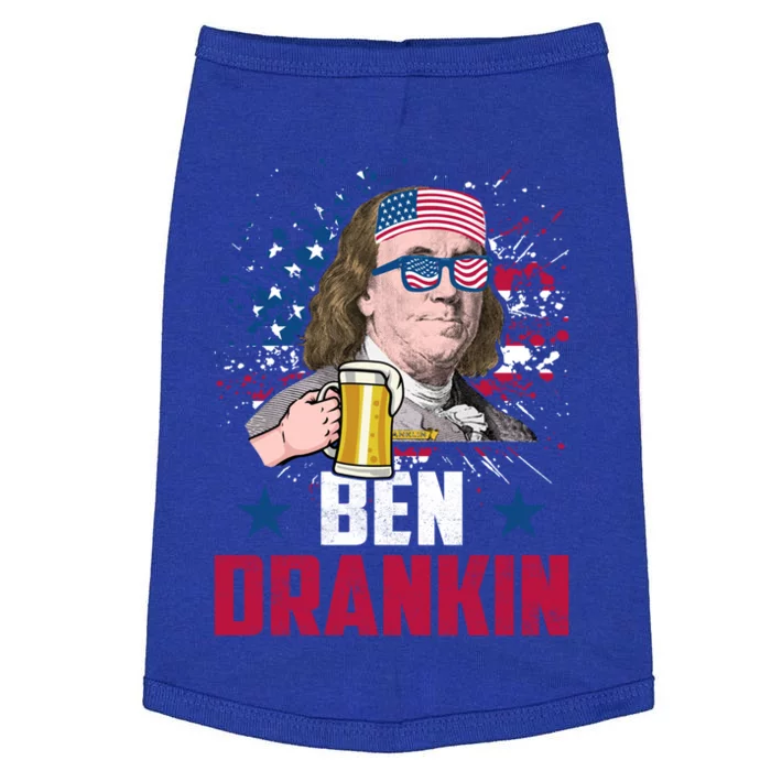 Ben Drankin Funny Benjamin Franklin July 4th Independence Gift Doggie Tank