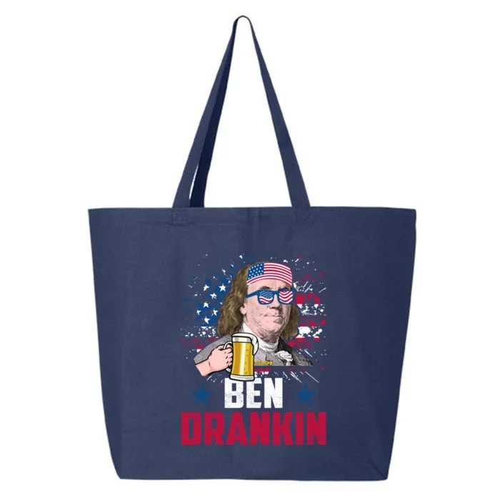 Ben Drankin Funny Benjamin Franklin July 4th Independence Gift 25L Jumbo Tote