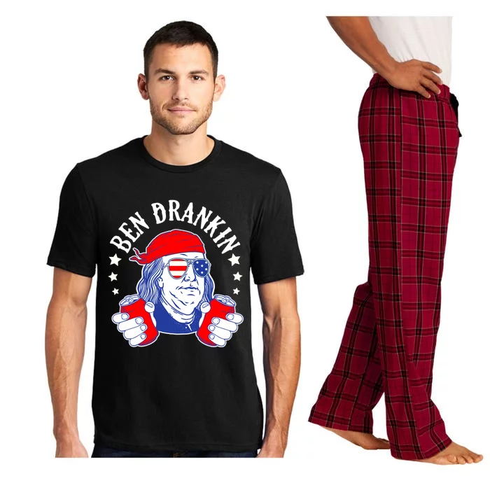 Ben Drankin Funny 4th Of July American Flag Usa Patriotic Gift Pajama Set