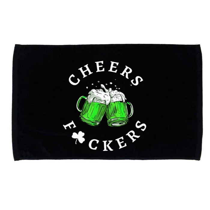 Beer Drinking Funny Cheers Fckers' St Patricks Day Microfiber Hand Towel