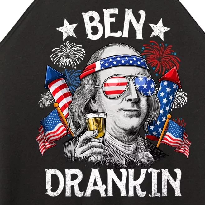 Ben Drankin Funny 4th Of July Shirts Fireworks Patriotic Women’s Perfect Tri Rocker Tank