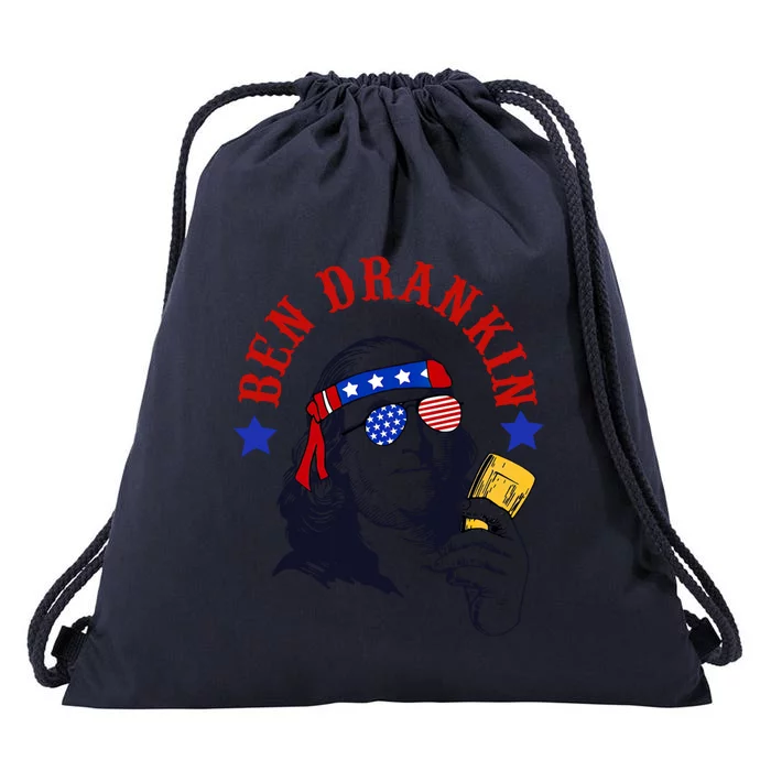 Ben Drankin Funny 4th Of July Benjamin Franklin Clothes Great Gift Drawstring Bag