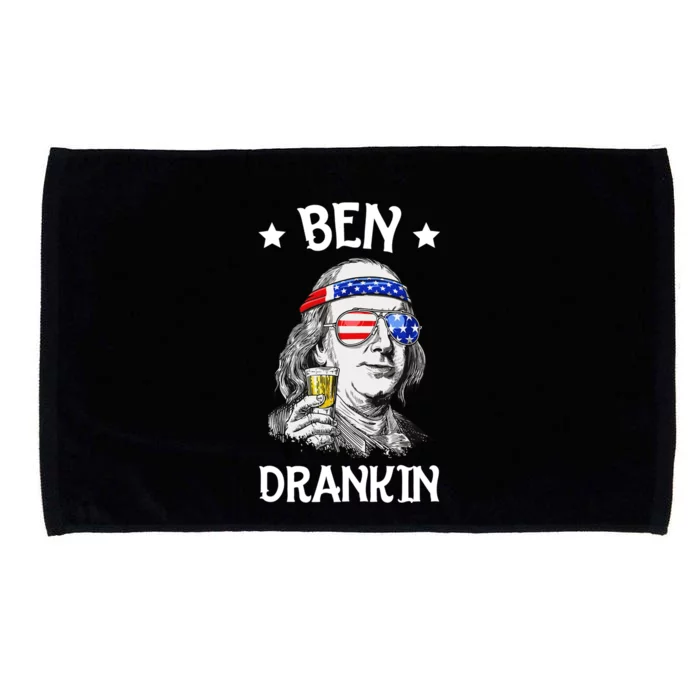 Ben Drankin Funny Fourth Of July Gift Microfiber Hand Towel