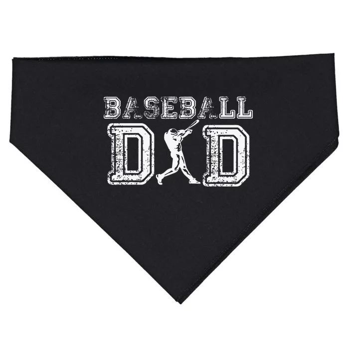 Baseball Dad Funny Fathers Day Gift For Daddy Papa Father USA-Made Doggie Bandana