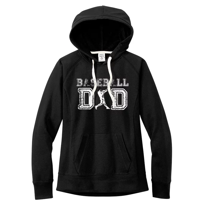 Baseball Dad Funny Fathers Day Gift For Daddy Papa Father Women's Fleece Hoodie