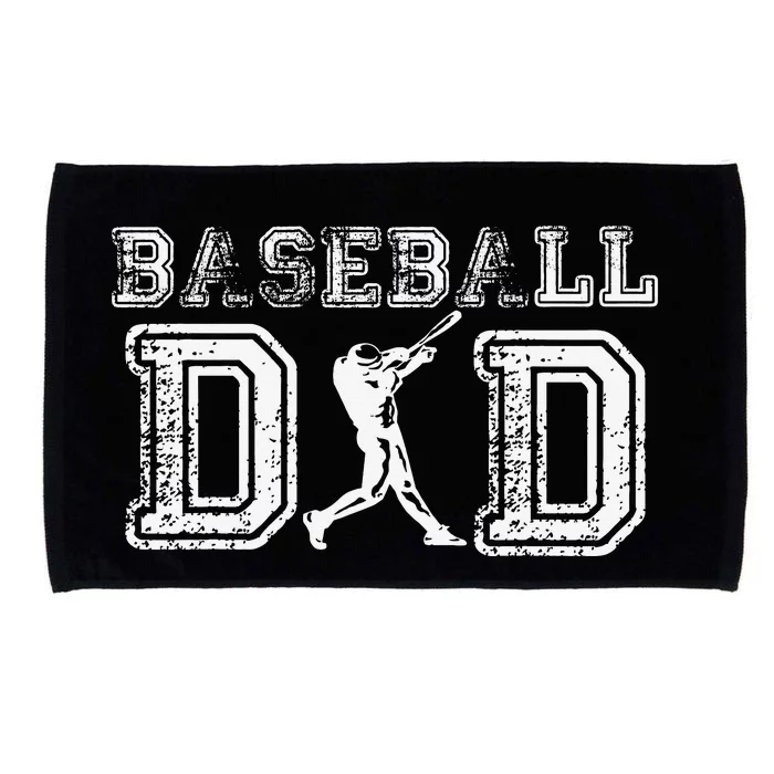 Baseball Dad Funny Fathers Day Gift For Daddy Papa Father Microfiber Hand Towel