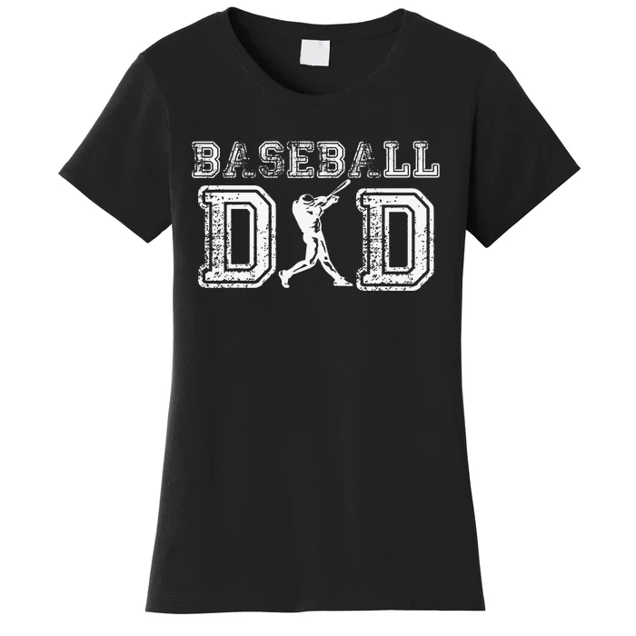 Baseball Dad Funny Fathers Day Gift For Daddy Papa Father Women's T-Shirt