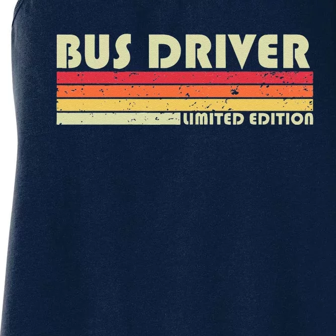 BUS DRIVER Funny Job Title Profession Birthday Worker Idea Women's Racerback Tank