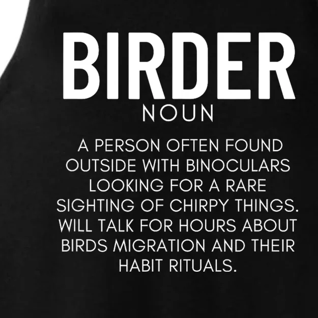 Birder Definition Funny Bird Watching Ladies Tri-Blend Wicking Tank