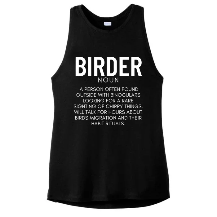 Birder Definition Funny Bird Watching Ladies Tri-Blend Wicking Tank