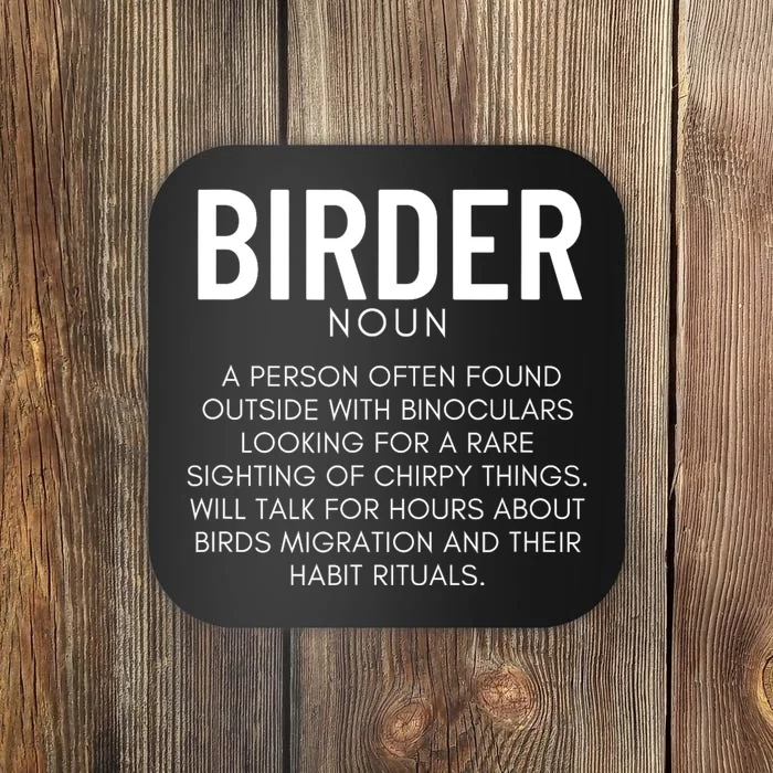 Birder Definition Funny Bird Watching Coaster