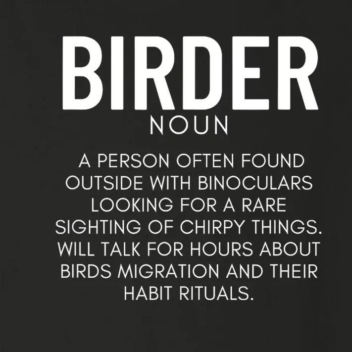 Birder Definition Funny Bird Watching Toddler Long Sleeve Shirt