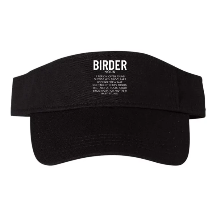 Birder Definition Funny Bird Watching Valucap Bio-Washed Visor