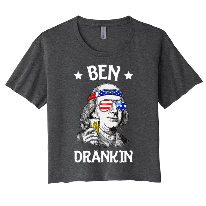 Ben Drankin Funny Fourth Of July Cool Gift Women's Crop Top Tee