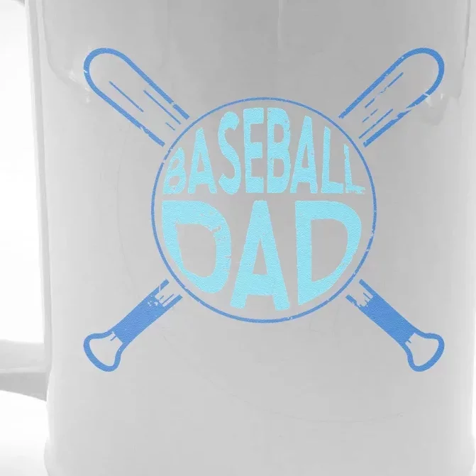 Baseball Dad Father Baseballer Daddy Papa Fathers Day Front & Back Beer Stein