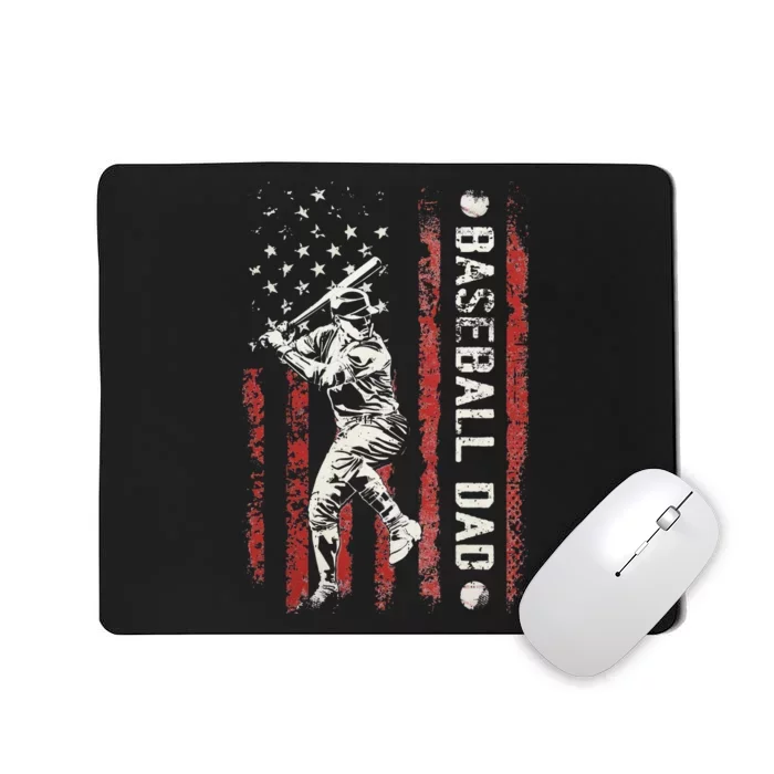 Baseball Dad Flag Gifts Dad Baseball Fathers Day Mousepad