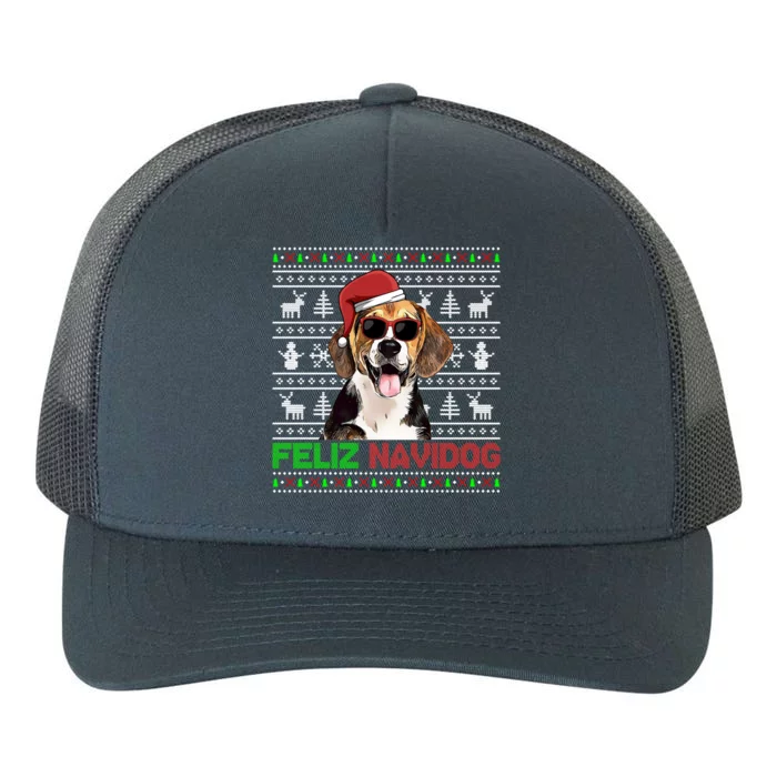 Beagle Dog Feliz Navidog Funny Christmas Gift Yupoong Adult 5-Panel Trucker Hat