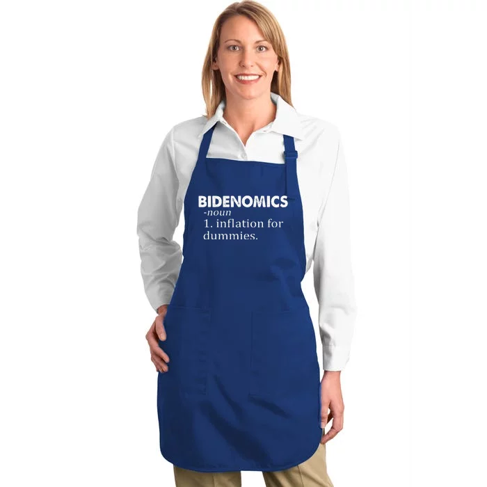 Bidenomics Definition Funny AntiBiden Full-Length Apron With Pocket