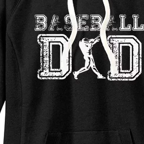 Baseball Dad Funny Fathers Day Gift For Daddy Papa Father Women's Fleece Hoodie