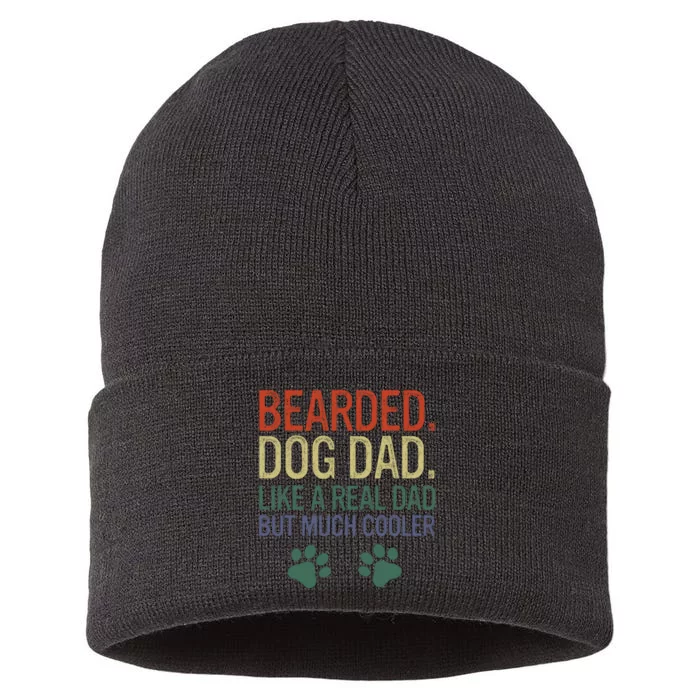 Bearded Dad Funny Beard Humor Father's Day Gift Idea Sustainable Knit Beanie