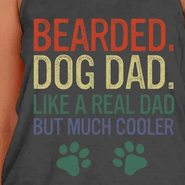 Bearded Dad Funny Beard Humor Father's Day Gift Idea Women's Knotted Racerback Tank