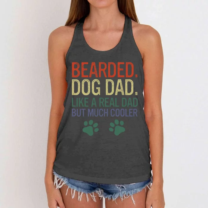 Bearded Dad Funny Beard Humor Father's Day Gift Idea Women's Knotted Racerback Tank