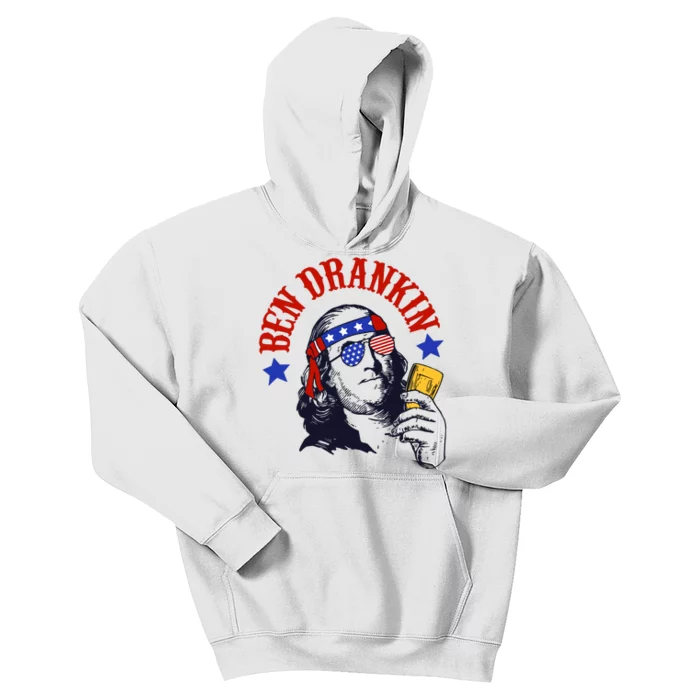 Ben Drankin Funny Fourth Of July 4th Of July Patriotic Merica Kids Hoodie