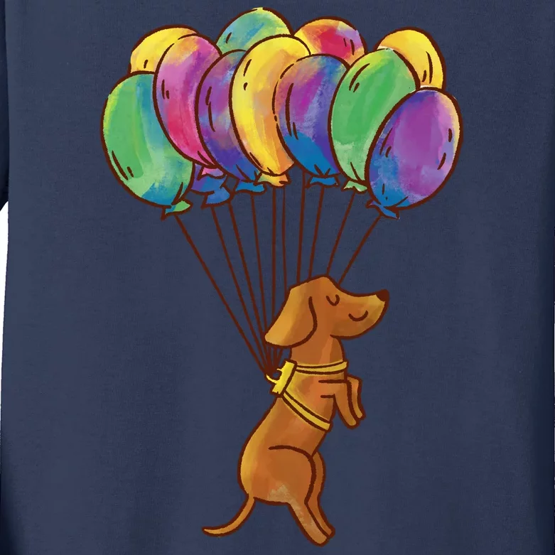 Balloon Dog Flying Kids Long Sleeve Shirt