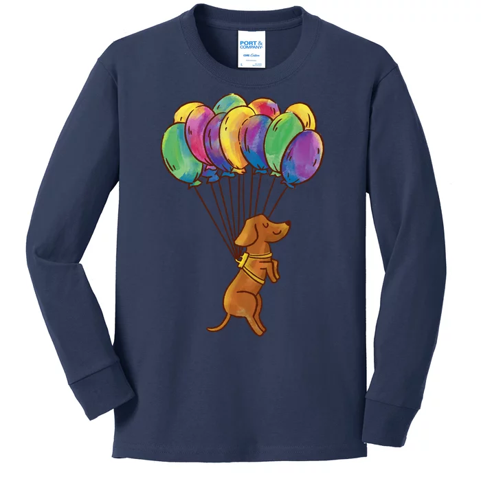 Balloon Dog Flying Kids Long Sleeve Shirt