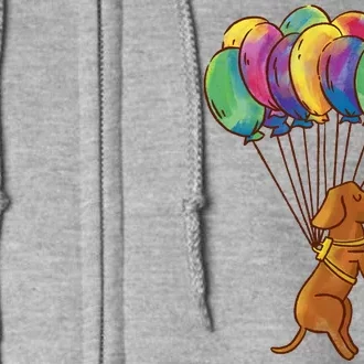 Balloon Dog Flying Full Zip Hoodie