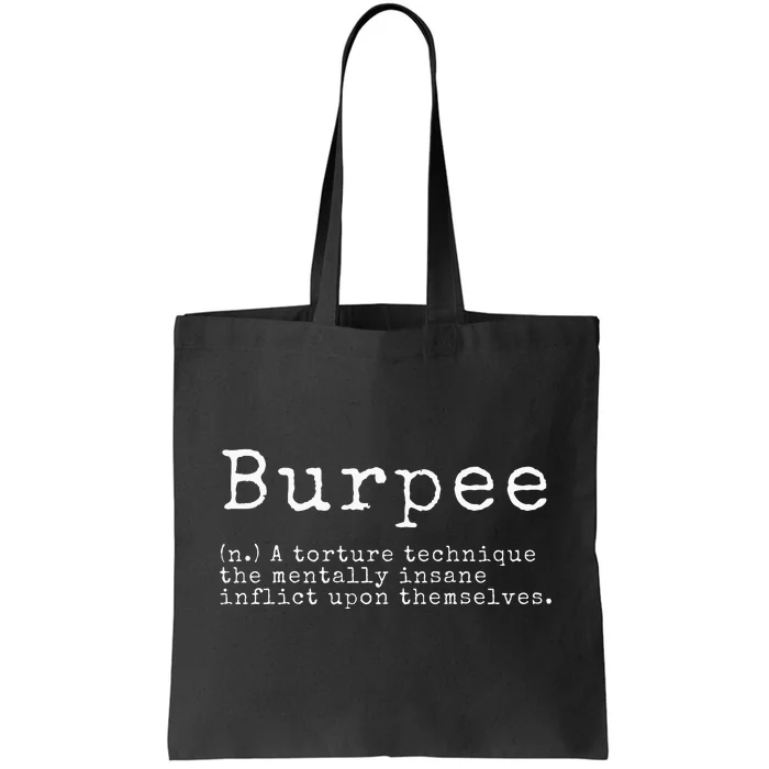 Burpee Definition Funny Workout Gift Tote Bag