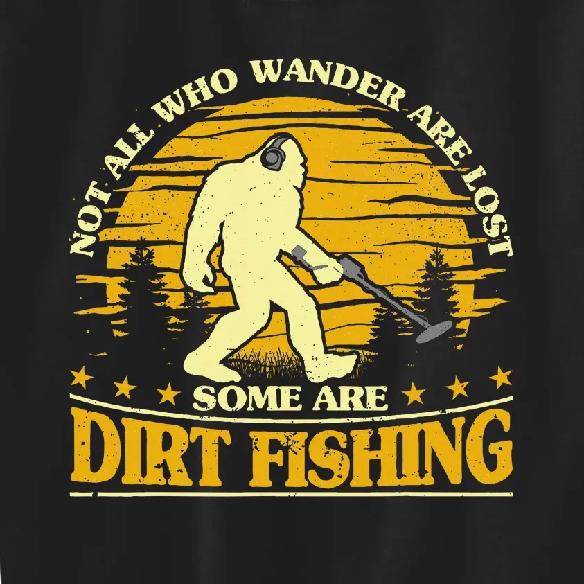 Bigfoot Dirt Fishing Metal Detecting Funny Metal Detector Kids Sweatshirt