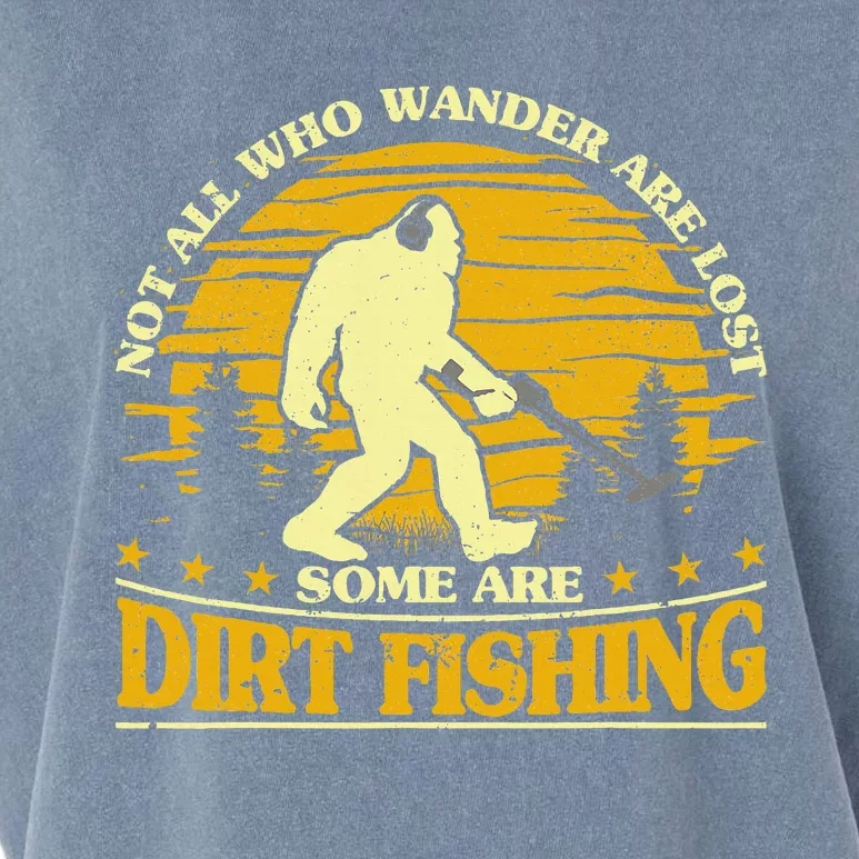 Bigfoot Dirt Fishing Metal Detecting Funny Metal Detector Garment-Dyed Women's Muscle Tee