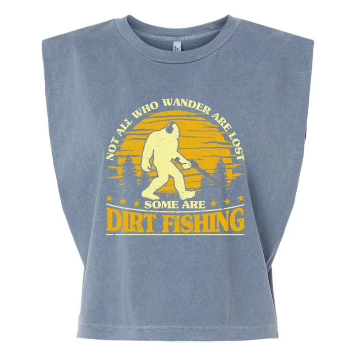 Bigfoot Dirt Fishing Metal Detecting Funny Metal Detector Garment-Dyed Women's Muscle Tee