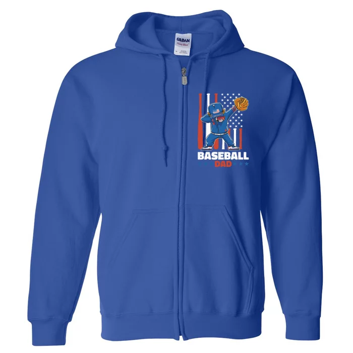 Baseball Dad For Father's Day Gift Full Zip Hoodie