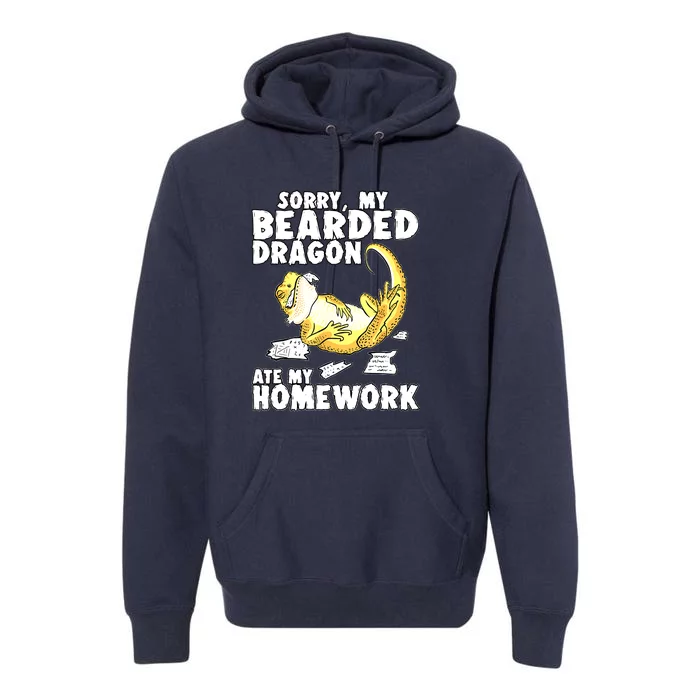 Bearded Dragon Funny Bearded Dragon Reptile Funny Lizard Gift Premium Hoodie