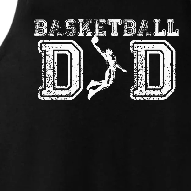 Basketball Dad Fathers Day Gift For Daddy Papa Father Ladies Tri-Blend Wicking Tank