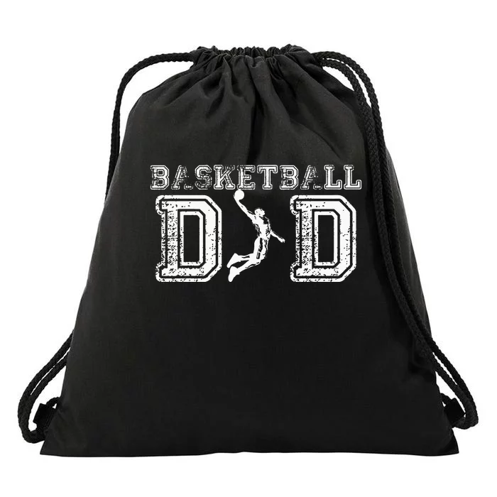 Basketball Dad Fathers Day Gift For Daddy Papa Father Drawstring Bag