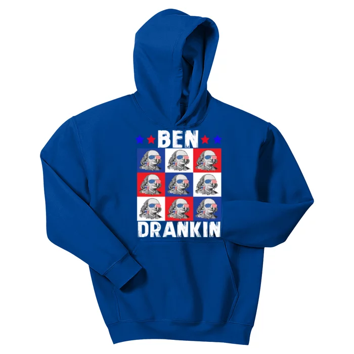 Ben Drankin Franklin Merica 4th Of July Patriotic Holiday Gift Kids Hoodie