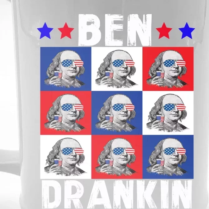 Ben Drankin Franklin Merica 4th Of July Patriotic Holiday Gift Front & Back Beer Stein