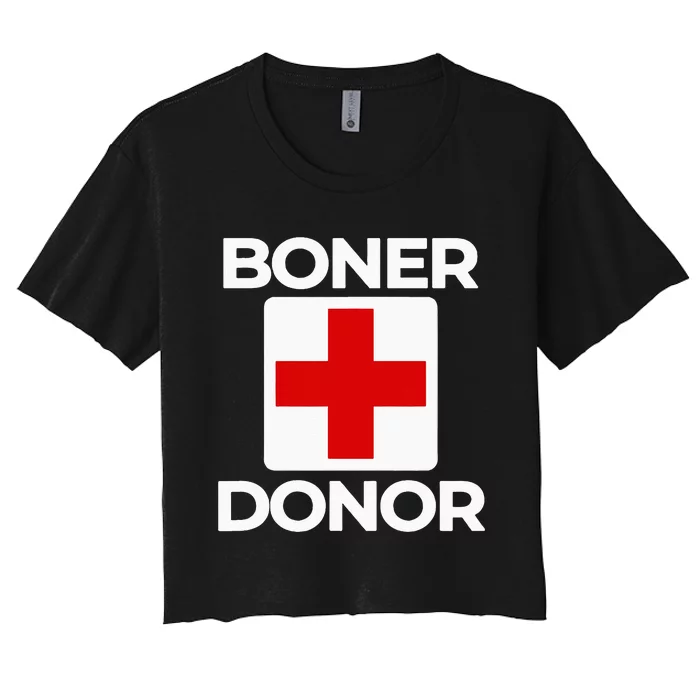 Boner Donor Funny Halloween Women's Crop Top Tee