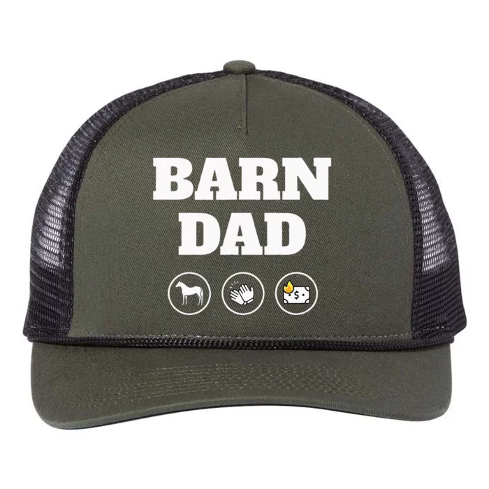 Barn Dad Funny Horse Dad Retro Rope Trucker Hat Cap