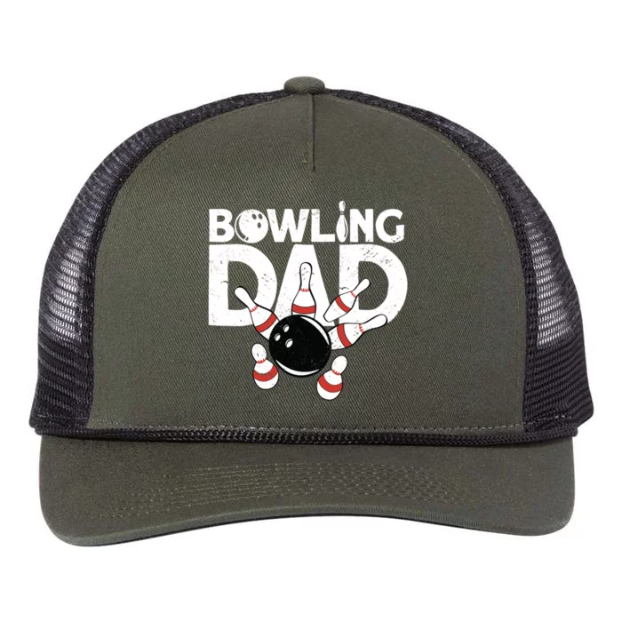 Bowling Dad Funny Bowling Player Bowler Bowling Great Gift Retro Rope Trucker Hat Cap