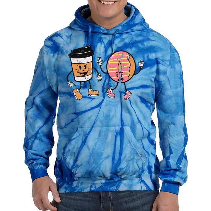 Breakfast Design Funny Coffee Meets Bagels Food Lover Funny Gift Cool Gift Tie Dye Hoodie