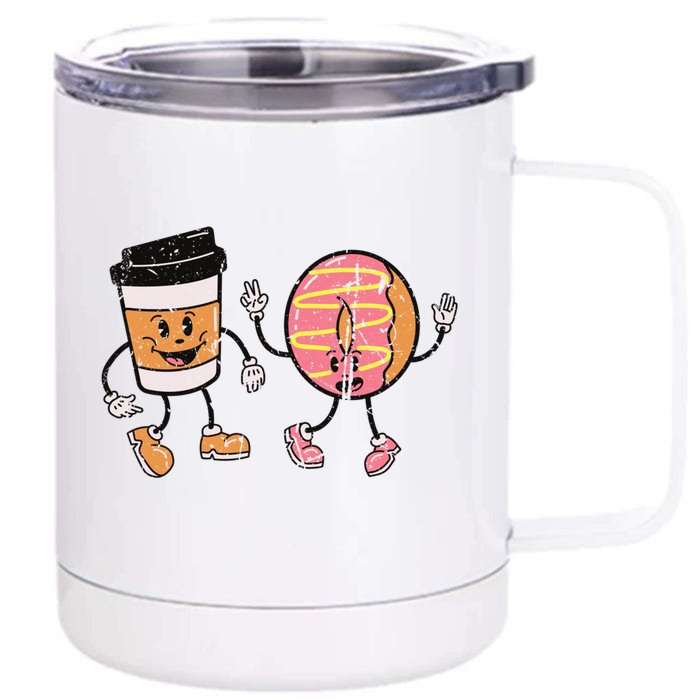 Breakfast Design Funny Coffee Meets Bagels Food Lover Funny Gift Cool Gift Front & Back 12oz Stainless Steel Tumbler Cup