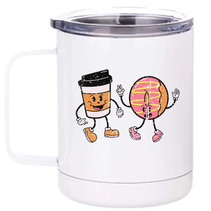 Breakfast Design Funny Coffee Meets Bagels Food Lover Funny Gift Cool Gift Front & Back 12oz Stainless Steel Tumbler Cup