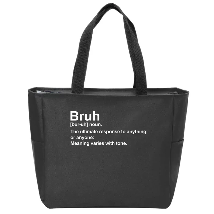 Bruh Definition Funny Cute Matching Team Family Zip Tote Bag