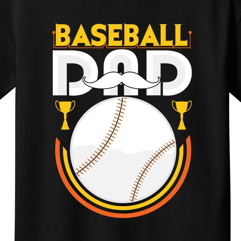 Baseball Dad Funny Beard Gift For Father's Day Sport Team Kids T-Shirt