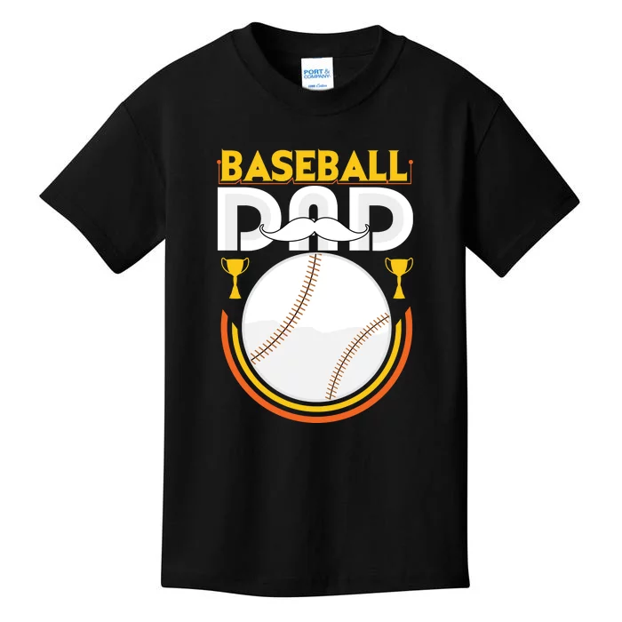 Baseball Dad Funny Beard Gift For Father's Day Sport Team Kids T-Shirt